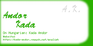 andor kada business card